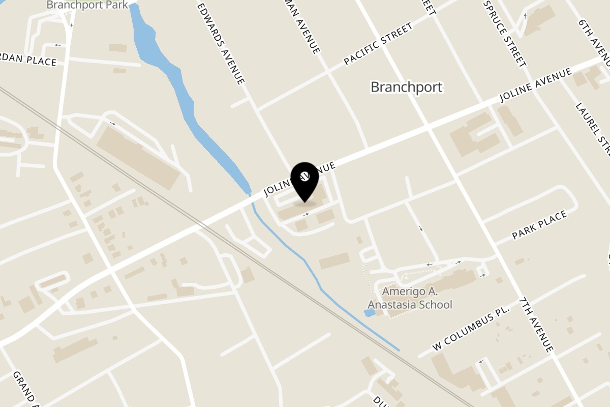 Map showing the location of Rioto Sushi on 492 Joline Ave in Long Branch